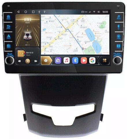 Магнитола для SsangYong Actyon II 2013-2021 - Kuberg SF-9082 (кнопки и крутилки), Android 12, TS10,  CarPlay, 4G SIM-слот