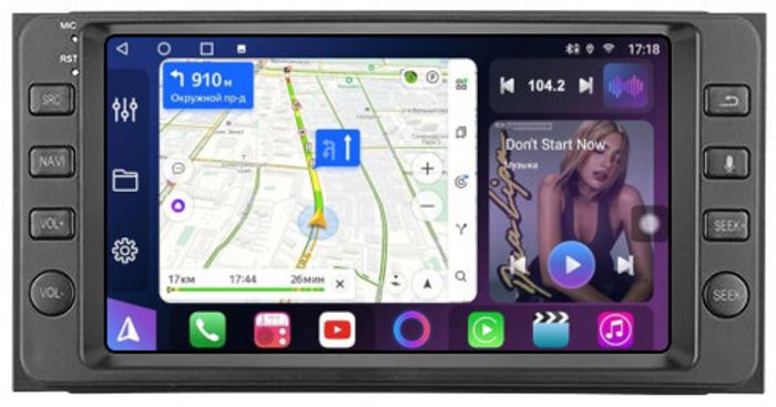 Магнитола для Toyota 200х100мм (рамка с кнопками) - FarCar 7040K7 дисплей 7" IPS на Android 12, CarPlay, 4G SIM-слот