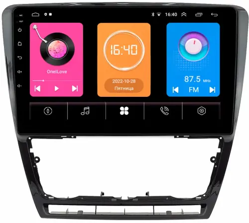 Магнитола для Skoda Octavia A5 2004-2013 (рамка черная глянцевая) -  GT10-0229 на Android 10, 2Гб-16Гб