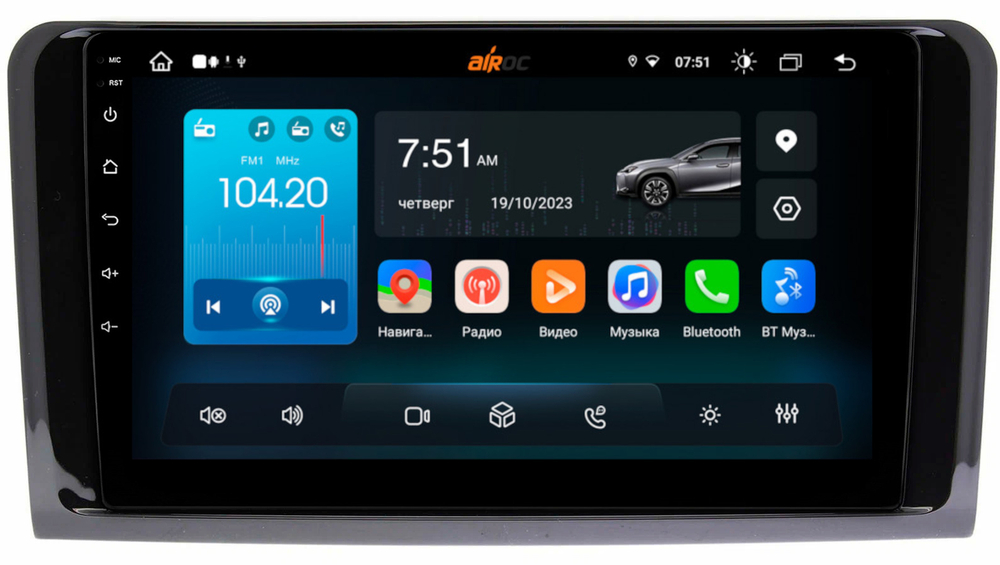 Магнитола для Mercedes-Benz ML (W164), GL (X164) 2005-2012 - Airok RX-2504 Android 13, ТОП процессор, 8/128, SIM-слот