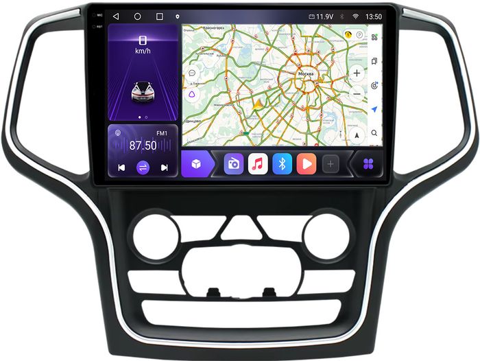 Магнитола для Jeep Grand Cherokee WK2 2013-2021 (взамен 8.4" экрана) - Kuberg EW-1076-2 QLed+2K 10.36" монитор на Android 12, Быстрая, CarPlay, 4G SIM-слот