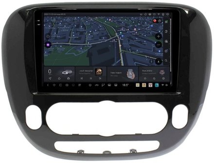Магнитола для KIA Soul 2 2014-2019 (кондиционер, рамка глянцевая) - Kuberg SF-9740-B QLed+2K, Android 13, UIS7870 (DUDU7), CarPlay, SIM-слот