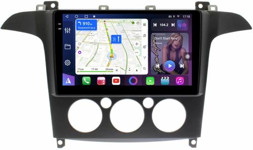 Магнитола для Ford S-Max, Galaxy 2 2006-2015 (кондиционер) - FarCar 3028M монитор 9.5" QLED на Android 14, TS18, CarPlay, 4G SIM-слот
