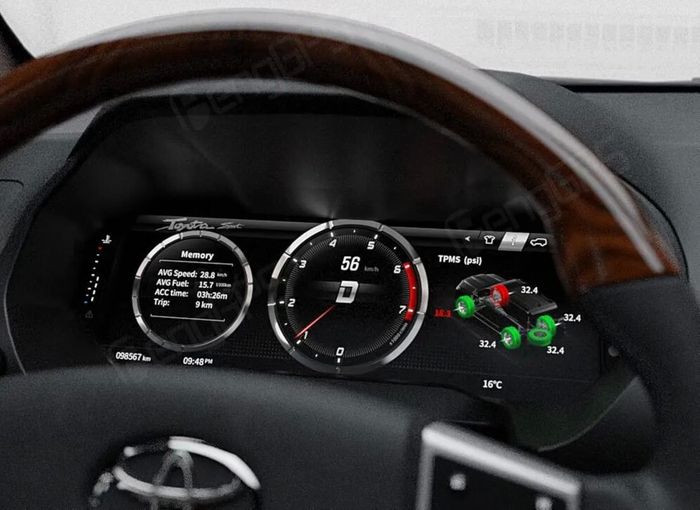 Электронная панель приборов Toyoya Land Cruiser Prado 150 2009-2017 - Kuberg NH-LCD-T03 с сенсорным LCD / ЖК 12.3" экраном QLED