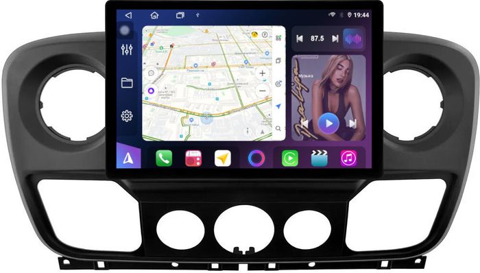 Магнитола для Renault Master 2010-2019 (рамка большая) - FarCar BX877 монитор 13" 2K QLED на Android 13, TS10, 6+128, CarPlay, 4G SIM-слот
