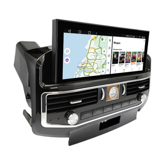 Магнитола для Toyota Land Cruiser 200 2007-2015 - Kuberg ZH-T1206 монитор 12.3", Android 12, Быстрая, CarPlay, 4G SIM-слот