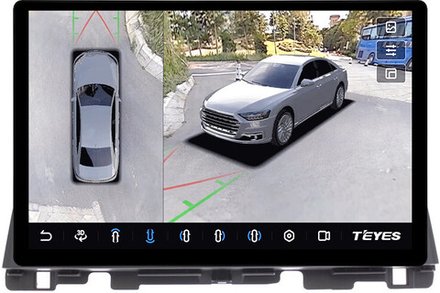 Магнитола для KIA Optima 4 2016-2020 (рамка 10) - Teyes CC3-2K-360 монитор 13" 2K QLED на Android 10, 6Гб+128Гб, CarPlay, 4G SIM-слот, 4 камеры в комплекте