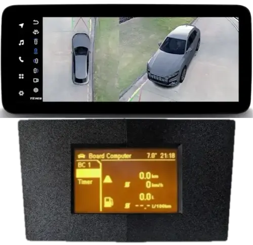 Магнитола для Opel Antara 2006-2015 (перенос БК вниз, черная) - Teyes LUX ONE 360 монитор 12.3" 2K QLED на Android 10, 6Гб+128Гб, CarPlay, 4G SIM-слот, 4 камеры в комплекте