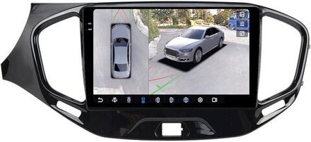 Магнитола для Lada Vesta 2020-2022, Vesta Cross (ШГУ Enjoy) - FarCar BX9-360-7189C монитор 9.5" 2K QLED на Android 13, 6Гб+128Гб, CarPlay, 4G SIM-слот, 4 камеры в комплекте