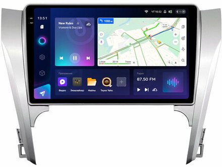Магнитола для Toyota Camry 50 2011-2014 (рамка серебро 10) - Teyes CC3-2K QLed Android 10, ТОП процессор, SIM-слот, CarPlay