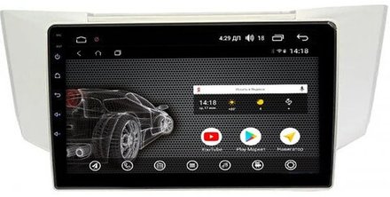 Магнитола для Toyota Harrier XU30 2003-2013, Lexus RX 2003-2009 (монохром) - AK378R10-MTK Android 10, 8-ядер, 2Гб-32Гб