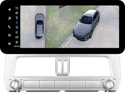 Магнитола для Toyota Land Cruiser Prado 150 2017-2019 - Teyes LUX ONE 360 монитор 12.3" 2K QLED на Android 10, ТОП процессор, CarPlay, 4G SIM-слот, 6/128 ГБ, 4 камеры в комплекте