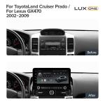 Магнитола для Toyota Land Cruiser Prado 120, Lexus GX470 (JBL, экран климата внизу) - Teyes LUX ONE ROUND монитор 12.3", Android 10, ТОП процессор, CarPlay, 4G SIM-слот