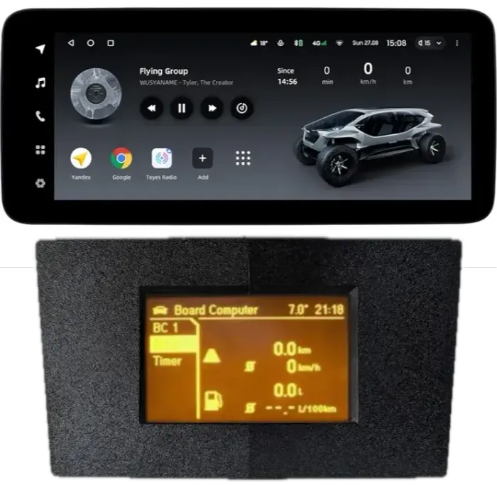 Магнитола для Opel Antara 2006-2015 (перенос БК вниз, черная) - Teyes LUX ONE ROUND монитор 12.3" 2K QLED на Android 10, Быстрая, CarPlay, 4G SIM-слот