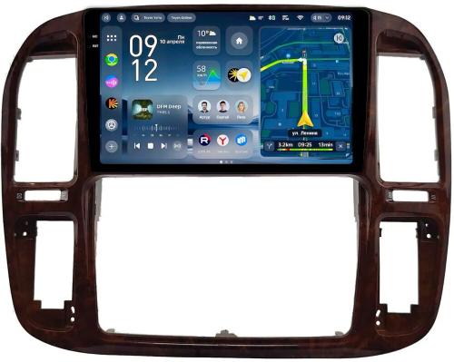 Магнитола для Toyota Land Cruiser 100, Lexus LX470 1998-2002 (кондиционер или климат внизу, рамка дерево) - Teyes CC4-PRO монитор 9.5" 2K QLED на Android 13, Snapdragon 778G, ИИ, CarPlay, DSP, 4G SIM-слот