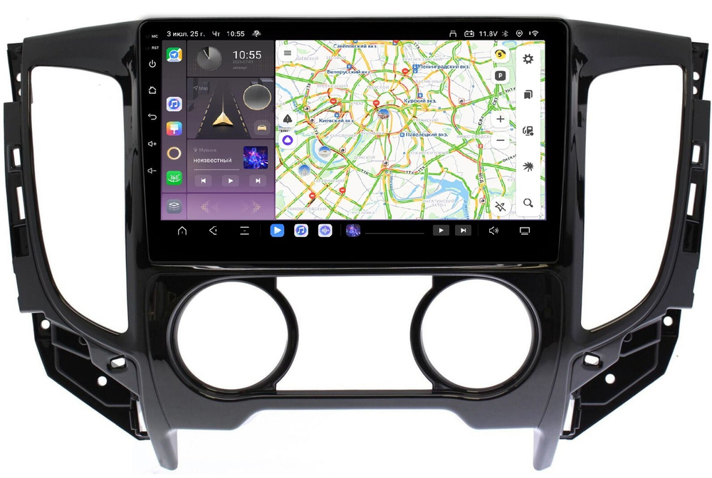 Магнитола для Mitsubishi L200 2015-2024 (кондиционер), FIAT Fullback - Kuberg OL-9567-1 QLed, Android 13, TS20, CarPlay, SIM-слот