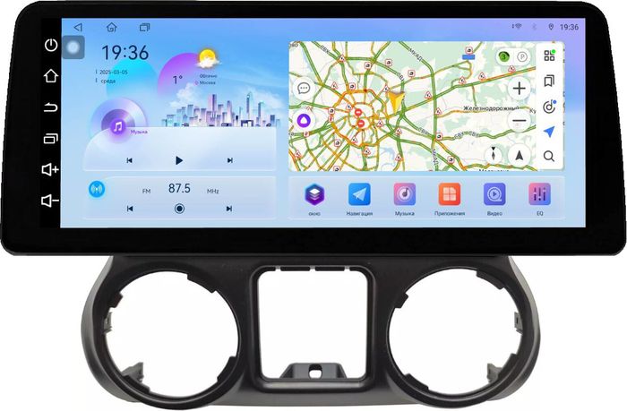 Магнитола для Jeep Wrangler 3 2014-2018 - FarCar монитор 12.3" 2K QLED на Android 14, Быстрая, CarPlay, 4G SIM-слот