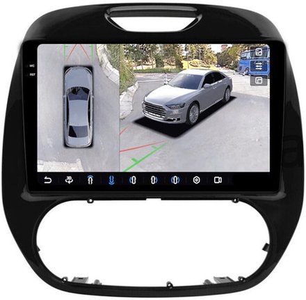 Магнитола для Renault Kaptur 2016+ - FarCar BX733M-360 монитор 9.5" 2K QLED на Android 13, 6Гб+128Гб, CarPlay, 4G SIM-слот, 4 камеры в комплекте