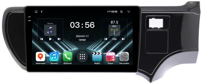 Магнитола для Toyota Aqua 2011-2021 - FarCar DX9-9530 монитор 9.5" IPS на Android 13, 4+64Гб, CarPlay