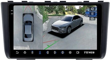 Магнитола для Hyundai Creta 2 2021-2022, Solaris HC 2024+ (рамка черная матовая) - Teyes CC3-2K-360 монитор 10.36" 2K QLED на Android 10, 6+128Гб, CarPlay, 4G SIM-слот, 4 камеры в комплекте