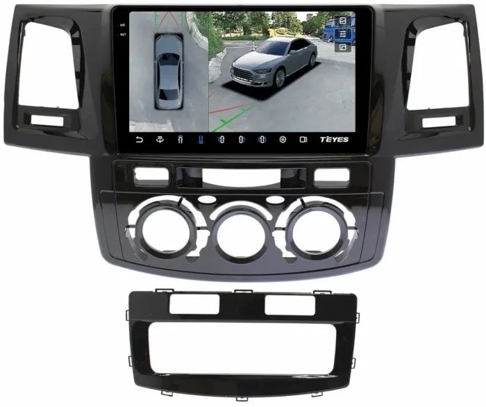 Магнитола для Toyota HiLux 7 2011-2015 - Teyes CC3-2K-360 на Android 10, Быстрая, 2K QLED, CarPlay, 4G SIM-слот, 4 камеры в комплекте