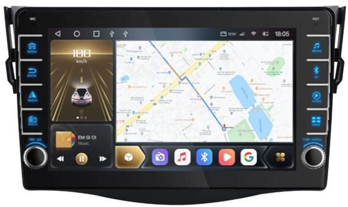 Магнитола для Toyota RAV4 30 2005-2012, Vanguard - Kuberg OL-9688 (кнопки и крутилки), Android 12, Быстрая, CarPlay, 4G SIM-слот