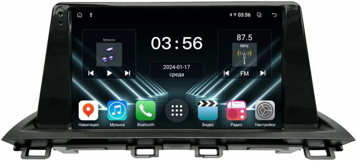 Магнитола для Mazda CX-4 2016-2024 (ШГУ цветной) - FarCar DX3042M монитор 9.5" IPS на Android 13, 4+64Гб, CarPlay