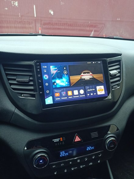 Магнитола для Hyundai Tucson 3 2015-2018 (без штатной КЗВ, рамка черная) - Teyes CC2 PLUS монитор 9" QLED на Android 10, ТОП процессор, 4Гб+64Гб, 4G SIM-слот