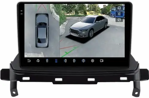 Магнитола для Mitsubishi Eclipse Cross (ШГУ-планшет) - FarCar BX9-360-7763F2 монитор 9.5" 2K QLED на Android 13, 6Гб+128Гб, CarPlay, 4G SIM-слот, 4 камеры в комплекте