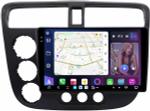Магнитола для Honda Civic 7 2001-2005 левый руль - FarCar S500-TS20 монитор 9.5" 2K QLED на Android 14, Быстрейшая, CarPlay, 4G SIM-слот