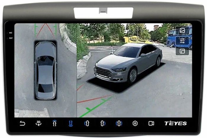 Магнитола для Honda CR-V 4 2012-2016 (маленькая рамка 9) - Teyes CC3-2K-360 на Android 10, 2K QLED, 6Гб+128Гб, CarPlay, 4G SIM-слот, 4 камеры в комплекте