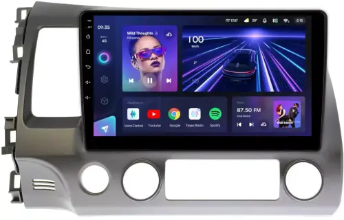 Магнитола для Honda Civic 8 4d 2005-2012 (левый руль, рамка 10) - Teyes CC3L на Android 10, 8-ядер, CarPlay, 4G SIM-слот