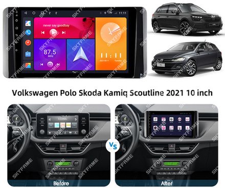 Магнитола для Volkswagen Polo, Skoda Rapid 2020+ - Kuberg SF-1020 QLed, Android 12, TS10, CarPlay, 4G SIM-слот