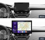 Магнитола для Toyota Corolla E210 2019-2024+, Corolla Cross - Kuberg KP-13-S10 монитор 13" QLED+2K на Android 12, Быстрая, 4G SIM-слот, CarPlay