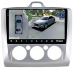 Магнитола для Ford Focus 2 2004-2011 (кондиционер) - Teyes CC3-2K-360 на Android 10, Быстрая, 2K QLED, CarPlay, 4G SIM-слот, 4 камеры в комплекте