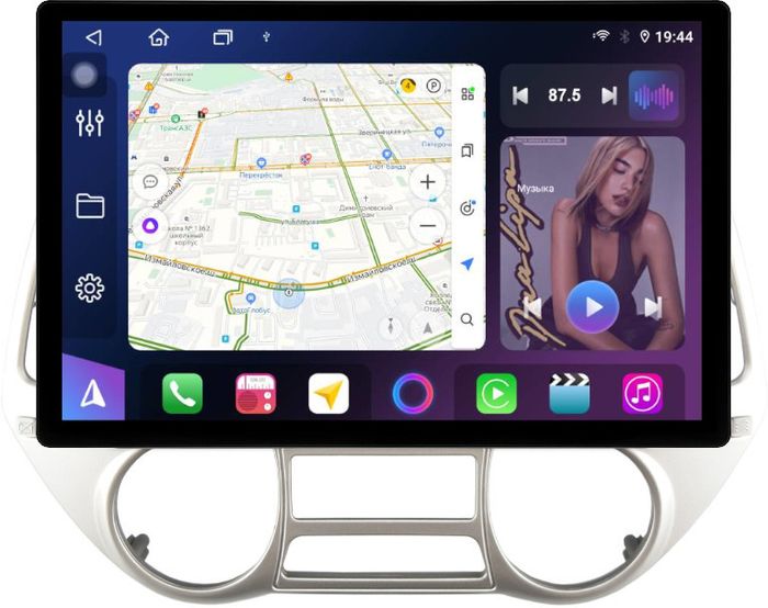 Магнитола для Hyundai i20 2009-2012 (климат) - FarCar BX877 монитор 13" 2K QLED на Android 13, Быстрая, CarPlay, 4G SIM-слот
