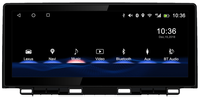 Магнитола для Lexus NX200, NX200t, NX300h 2014-2017 (штатный 360) - Kuberg BNR-16NXHQ+LVDS монитор 10.25", Android 10, 8/128Гб, CarPlay, 4G SIM-слот