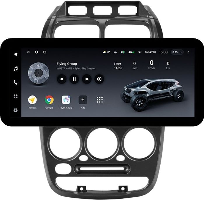 Магнитола для Hyundai Accent 2000-2011 (рамка 3 кнопки) - Teyes LUX ONE ROUND монитор 12.3" 2K QLED на Android 10, Быстрая, CarPlay, 4G SIM-слот
