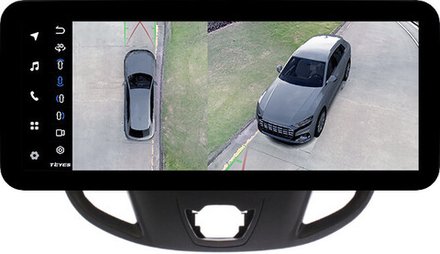 Магнитола для Ford Transit Custom, Tourneo Custom 2012-2019 - Teyes LUX ONE 360 монитор 12.3" 2K QLED на Android 10, 6Гб+128Гб, CarPlay, 4G SIM-слот, 4 камеры в комплекте