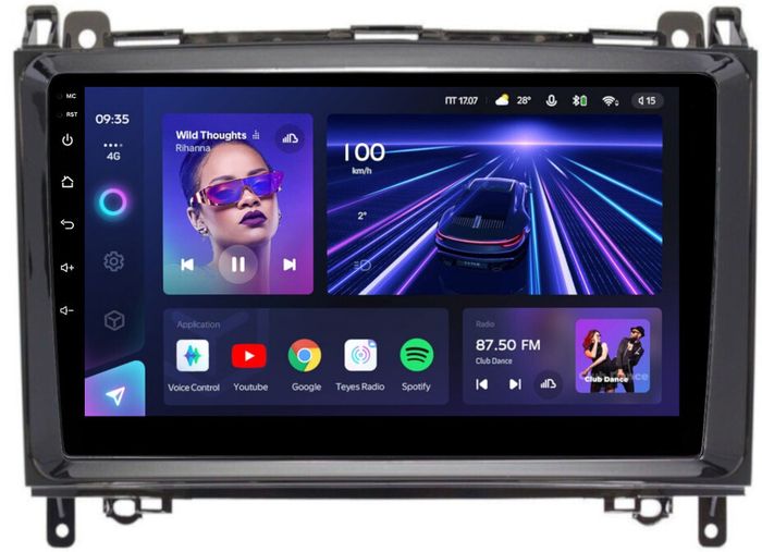 Магнитола для Mercedes-Benz Viano/Vito W639, Vito W447, A класс W169, B класс W245, Sprinter W906, VW Crafter - Teyes CC3 Android 10, Быстрая, CarPlay, SIM-слот