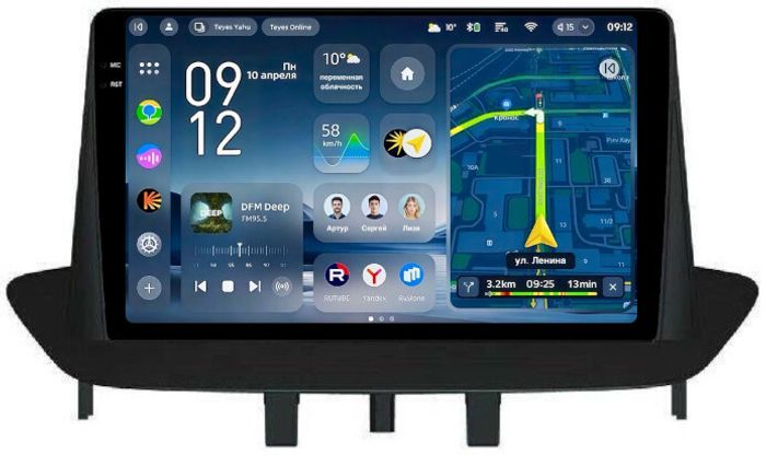 Магнитола для Renault Fluence, Megane 2009-2017 - Teyes CC4-PRO монитор 9.5" 2K QLED на Android 13, Snapdragon 778G, ИИ, CarPlay, DSP, 4G SIM-слот