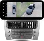 Магнитола для Lexus IS250 XE20 2005-2013 (ШГУ монохром, рамка LUX) - Teyes LUX ONE 360 монитор 12.3" 2K QLED на Android 10, Быстрая, CarPlay, 4G SIM-слот, 4 камеры в комплекте