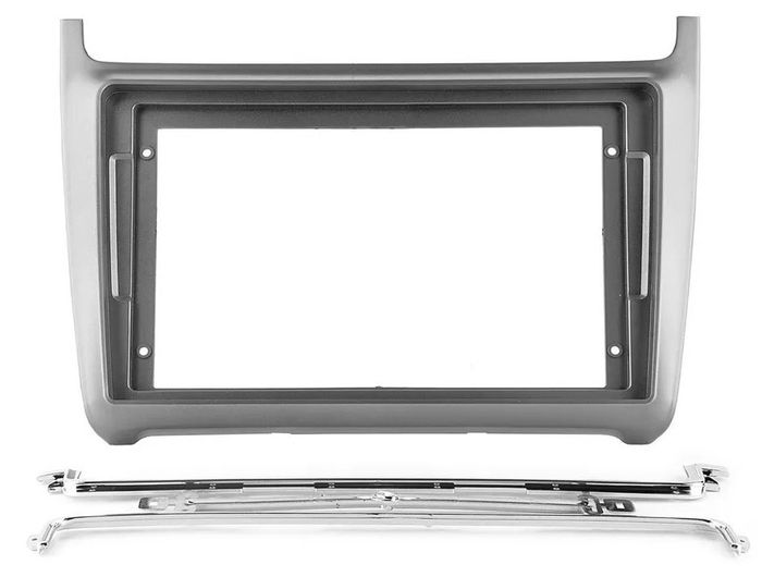 Магнитола для Volkswagen Polo 5 2009-2020 (рамка серебро) - FarCar BM910M монитор 9.5" QLED на Android 14, TS10, 4+32Гб, CarPlay, 4G SIM-слот