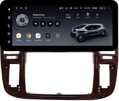 Магнитола для Toyota Land Cruiser 100, Lexus LX470 1998-2002 (кондиционер или климат внизу, рамка дерево) - Teyes LUX ONE ROUND монитор 12.3" 2K QLED на Android 10, CarPlay, 4G SIM-слот