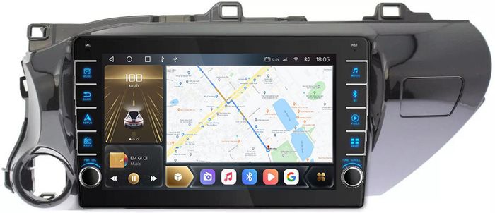 Магнитола для Toyota Hilux 8 2015-2023+ - Kuberg SF-1686 (кнопки и крутилки), Android 12, TS10,  CarPlay, 4G SIM-слот