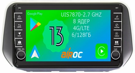 Магнитола для Hyundai Santa Fe 2018-2020 - Airoc AB-2029 (кнопки и крутилки), Android 13, TS20, 6/128Гб, SIM-слот, CarPlay