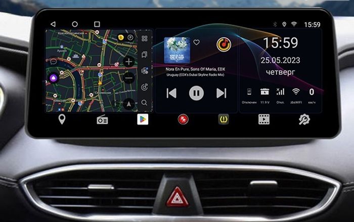 Магнитола для Hyundai Santa Fe 4 2018-2021 - Redpower 85410XLB монитор 12.3" QLED в стиле BMW, Android 14, Быстрейшая, CarPlay, 4G SIM-слот