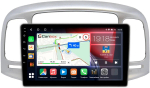 Магнитола для Hyundai Verna 2006-2010 (рамка серебро) - CanBox 9-069 Android 10, 8-ядер, SIM-слот