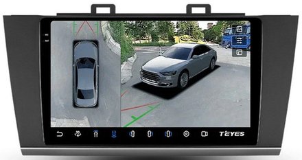Магнитола для Subaru Outback / Legacy 2014-2019 - Teyes CC3-2K-360 на Android 10, 2K QLED, 6Гб+128Гб, CarPlay, 4G SIM-слот, 4 камеры в комплекте