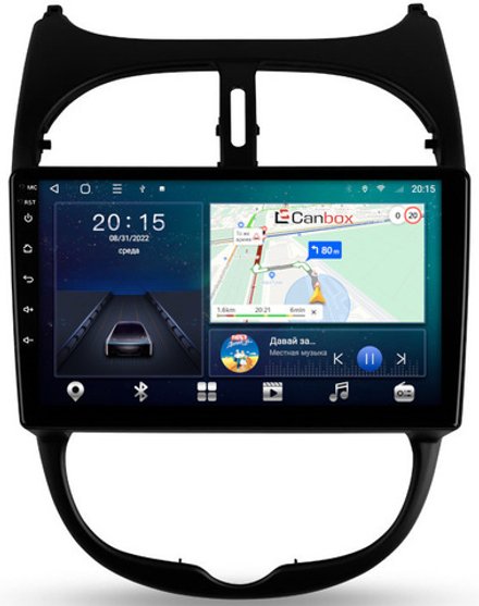Магнитола для Peugeot 206 1998-2012 - CanBox 9117 Android 10, 8-ядер, SIM-слот